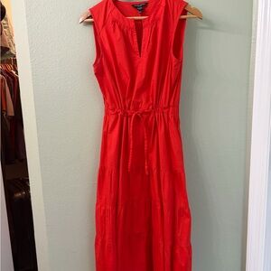 Maggy London Vibrant Red Sleeveless Midi Dress